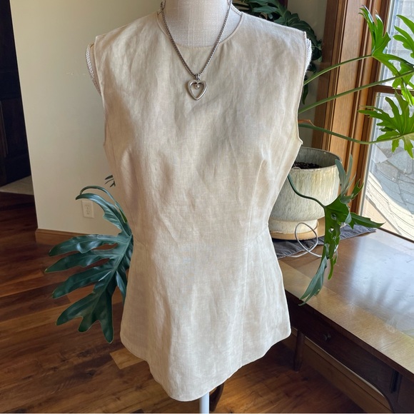 Theory Tops - Theory Long Line Linen Sleeveless Top